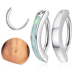 【新着商品】可愛い ジルコニア へそピアス オパール サージカルステンレス ヘソピアス 金属アレルギー対応 レディース へそピ ピアス 小さめ ボディ へそリング 14g 夏 [ORAZIO]【2点セット】へそピアス アクセサリー