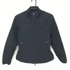 アディダス 2WAY中綿ジャケット 黒 胸元ロゴ 袖着脱可 レディース S ゴルフウェア adidas