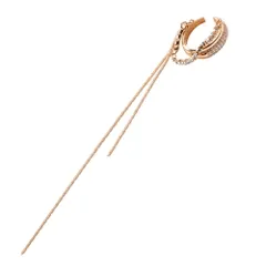 【ピンクゴールド×フリーサイズ】[Cream dot. クリームドット公式] イヤーカフ レディース  イヤーカフ 金属アレルギー ニッケルフリー イヤカフ 片耳用 パヴェ ビジュー チェーン ロング 小粒 レイヤード風 揺れる 大人 