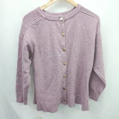 ◇ ⊇ 美品 DRESKIP ドレスキップ シンプル系 長袖 ニットカーディガン サイズM ピンク系 レディース E  【1507250007593】