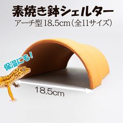 【素焼き鉢シェルターアーチ型18.5cm】爬虫類　両生類　 熱帯魚　トカゲ　カメ　カエル　アクアリウム　テラコッタ　植木鉢　安い　大型　大きい　リクガメ　保湿　レオパ