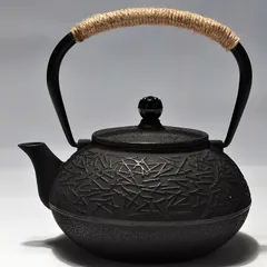 鉄器 鉄瓶 0.9L 急須 おしゃれ IH 対応 伝統工芸品 白湯がオススメ 茶愛好家のための良いパートナー キッチン用品 食器 日用品 雑貨鉄器 茶漉付け