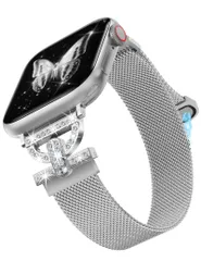 新品 Girovo コンパチブル Apple Watch シリコンバンド/アップルウォッチバンド キラキラDバックル ステンレス磁石マグネットあっぷるうぉっち交換ベルト おしゃれ 可愛い レデース女性専用メタルストラップ for iWacth Series