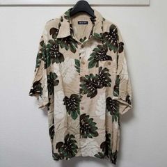 US古着 PURITAN アロハシャツ レーヨン 2XL 柄物 ベージュ 03H2002