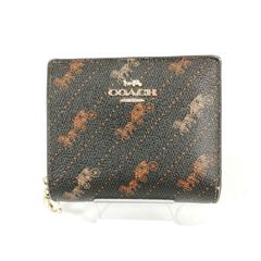 COACH ホース＆キャリッジ ドットプリント 二つ折り財布 二つ折財布 Cチャーム コーチ