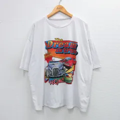 XL/古着 半袖 Tシャツ メンズ 車 レーシングカー クラシックカー 大きいサイズ クルーネック 白 ホワイト 25jun18 中古