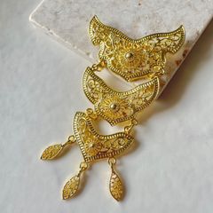 蝶 バタフライ 3連 ゴールド ブローチ バリ島 民族衣装