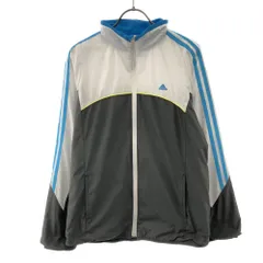 アディダス ロゴ刺繍 トラックジャケット OT ホワイト×グレー adidas 裏メッシュ レディース