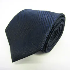 タカキュー ブランド ネクタイ チェック柄 ドット 格子柄 シルク PO メンズ ネイビー TAKA Q 【中古】