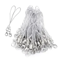 サムコス ストラップ カニカン フック付き DIY 手つくり 自作 金具 アクセサリ パーツ 使用 USBメモリ (A銀色100本)