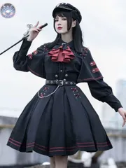 新品 未使用 軍服風ロリータワンピース  ロリータファッション4点セット 