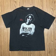 90s BEATLES John Lennon NEW YORK CITY USA製 XL ブラック