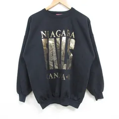 L/古着 長袖 スウェット メンズ 90s カナダ クルーネック 黒 ブラック 25jan16 中古 スエット トレーナー トップス