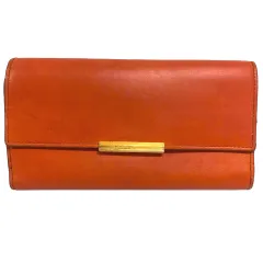 ボッテガヴェネタ BOTTEGA VENETA 長財布 三つ折り コンチネンタルウォレット フレンチカーフ レザー オレンジ