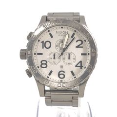Nixon ニクソン Synplify シンプリファイ 51-30 SS/QZ クロノグラフ ホワイト文字盤 メンズ腕時計 付属品あり 稼動品【OE-925】