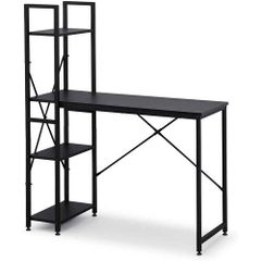 新品山善パソコンデスク勉強机YAMAZENDWRE-1150R黒本棚ラック収納付