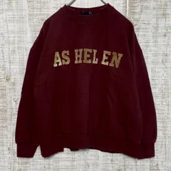 ASHELEN アッシュエレン　レディース　トップス　トレーナー　プルオーバー　長袖　クルーネック　リブ袖　ブランドビッグロゴ　ボルドー系　スウェット　カジュアル　s207h125