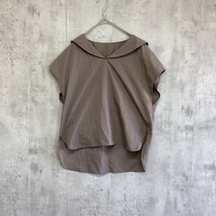 Ray Cassin レイカズン　セーラーカラー フレンチスリーブ ブラウス カットソー　ダークブラウン　レディース　Fサイズ ★ ■◆