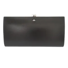 美品 ヴィヴィアンウエストウッド オーブ柄 レザー ブラック 黒 がま口長財布 財布 1656 Vivienne Westwood
