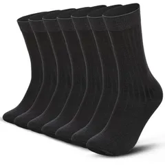 【特価セール】黒 くつした 四季適用 無地 破れにくい 6/7足セット 速乾 吸汗 通気 毛玉になりにくい 蒸れない 抗菌消臭 24.0～28.0cm コーマ綿 紳士 ビジネスソックス メンズ 靴下 [Ｋ・ＮＩＶＥ]