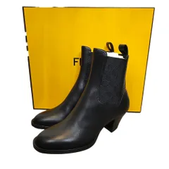 美品　フェンディ　ショートブーツ　サイドゴア　レザー　ロゴ　黒　約22.5cm 2025年最新】Fendi サイドゴアブーツの人気アイテム - メルカリ