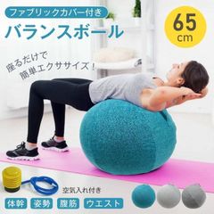 バランスボール ヨガボール 65cm フアプリックカバー付き 空気入れ付き エクササイズ 姿勢改善 筋肉トレーニング 腹筋 ウ工スト 筋トレ ダイエット用品