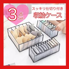 【限定SALE】 下着収納　ケース　収納ボックス  仕切り　引き出し　3点セット