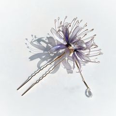 彼岸花 -紫- 簪  ディップアート アメリカンフラワー  可愛い 透明感 着物 浴衣 和装 和服 卒業式　推し活