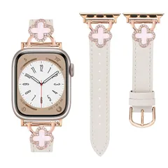 38mm iWatch 女性向け 40mm バンド バンド 41mm アップルウォッチ アップルウォッチ 42mm 可愛い キラキラ 44mm 四つ葉のクローバー レザー交換ベルト 45mm Ultra2/Ultra/Series10/9/8/7/6/5/4/
