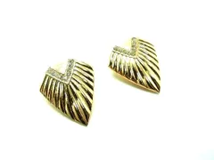 ■美品■ AVON エイボン ラインストーン クリップ式 イヤリング アクセサリー レディース ゴールド系 DH2489