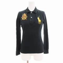 ラルフローレン RALPH LAUREN ポロシャツ ロゴ 刺繍 ナンバリング 長袖 S ダークグリーン /AE ■MA