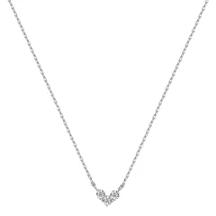 【新品】 [Free bird] ハートネックレス レディース [暖かい心] 三粒 5Aジルコニア 金属アレルギー対応 女性鎖骨チェーン 繊細な かわいい 普段使い オフィス シンプル 妻 彼女 母の日 プレゼント人気 （プラチナ） 1