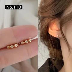 ワンタッチ ジルコニア ピアス ゴールド S925 高級感ダイヤ No.110