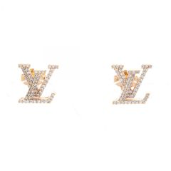 ルイ・ヴィトン LOUIS VUITTON ピアス ブックル ドレイユ LV アイコニック ストラス GP（ゴールドメッキ） ピアス レディース Used A
