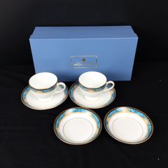 1304 WEDGWOOD ウェッジウッド CURZON カーゾン カップ＆ソーサー＆ディッシュ ケーキ皿 2客 プレートセット