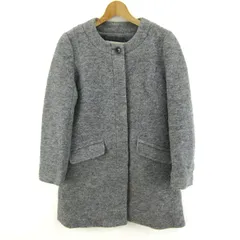 マックレガー ノーカラーコート ウール混 アウター レディース Mサイズ グレー McGregor 【中古】