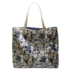 シャネル　ＣＨＡＮＥＬ　 シュペット　キャットプリント　猫　ファブリック　ショッピングバッグ/トートバッグ　Ａ６９９２８　ゴールド/ネイビー　スモール