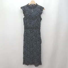 ◇ ⊂ ZARA ザラ 透け柄 ノースリーブ 膝下丈 ワンピース サイズS ブラック系 レディース E  【1507280005286】