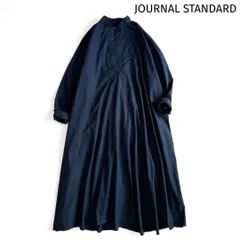 JOURNAL STANDARD コットンワンピース ネイビー Aライン シャツワンピース ロング丈 バンドカラー 綿100% レディース ジャーナルスタンダード