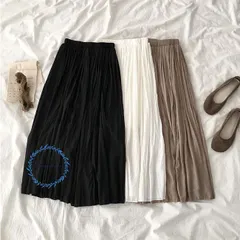 ロングスカート レディース マキシスカート 無地 プリーツスカート Aライン スカート ロング サマースカート 裏地付き ウエストゴム 春 夏