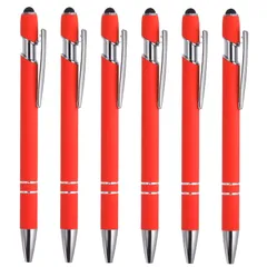 PATIKIL 筆記具 スタイラスペン ボールペン スタイラスチップ 2 in 1 ブラックインク 1.0mmミディアムポイント タッチスクリーン用 スタイル1 ピンク 6本入り