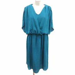 レイビームス Ray Beams ワンピース ひざ丈 カシュクール 半袖 1 S 緑 グリーン /YK