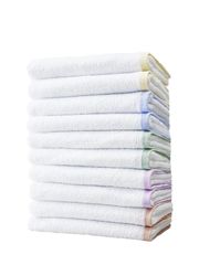 Kosugizen フェイスタオル 徳用ヘムカラー 5色各2枚入 34×80cm 乾きやすい薄手タイプ まとめてお得 10枚セット ST-1825-10のサムネイル