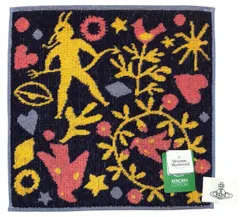 未使用 ヴィヴィアンウエストウッド ハンドタオル ミニタオル ハンカチ タオル  マルチカラー　ネイビー　紺　イエロー　デビル　綿　100％　コットン　レディース メンズ VivienneWestwood ヴィヴィアン