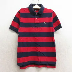 古着 ラルフローレン 半袖 ブランド ポロ シャツ キッズ ボーイズ 子供服 90s ワンポイントロゴ コットン 鹿の子 赤他 レッド ボーダー 24m