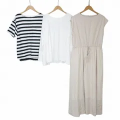 サマンサモスモス SM2 ブルー ケービーエフプラス クラシカルエルフ 3点セット おまとめ Tシャツ ブラウス ワンピース 半袖 長袖 フレンチスリーブ ボーダー 無地 M One XXL 大きいサイズ 白 黒 ベージュ X