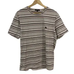 Burberry LONDON(バーバリーロンドン) 半袖Tシャツ サイズL メンズ - 白×ボルドー×マルチ クルーネック/ボーダー