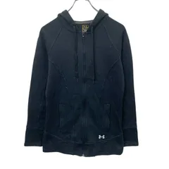 UNDER ARMOUR 無地スウェット パーカー S ブラック アンダーアーマー ジップアップ ラグラン スポーティー 古着卸 アメリカ仕入 a708-6177