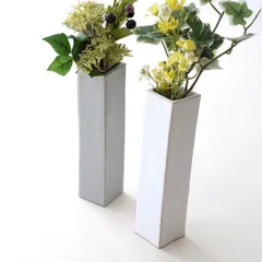 花瓶 花器 陶器 おしゃれ 和風 モダン 四角 スクエア クラフト フラワーベース シンプル マット 萬古焼 日本製 花入れ シンプルなクラフト花瓶 2カラー