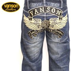 N VANSON MOTORCYCLES デニムジーンズ ロゴ 刺繍 バンソン - メルカリ